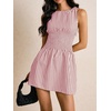 image:imageFloerns Womens Gingham A Line Dress Mini Checkered Elegant DressesPink