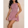 image:imageFloerns Womens Gingham A Line Dress Mini Checkered Elegant DressesRed