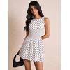 image:imageFloerns Womens Gingham A Line Dress Mini Checkered Elegant DressesWhite Polka Dots