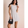 image:imageFloerns Womens Gingham A Line Dress Mini Checkered Elegant DressesWhite Polka Dots