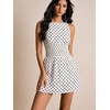 image:imageFloerns Womens Gingham A Line Dress Mini Checkered Elegant DressesWhite Polka Dots