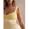 image:imageFloerns Womens Halter Ruched Sweetheart Slip Dress Backless Mini DressesYellow