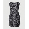 image:imageFloerns Womens Leopard Print Sleeveless Tube Top Club Dress Split Bodycon Mini DressBlack