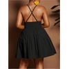 image:imageFloerns Womens Plus Size Tie Knot Front Criss Cross Ruffle Hem Cami ALine Mini DressBlack