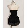 image:imageFloerns Womens Plus Size Y2k Mesh Strapless Mini DressBlack