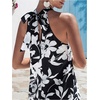 image:imageFloerns Womens Sleeveless Floral Sundress Halter Neck A Line Short DressBlack