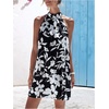 image:imageFloerns Womens Sleeveless Floral Sundress Halter Neck A Line Short DressBlack