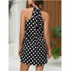 image:imageFloerns Womens Sleeveless Floral Sundress Halter Neck A Line Short DressBlack Polka Dots