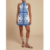 image:imageFloerns Womens Sleeveless Floral Sundress Halter Neck A Line Short DressBlue and White