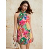 image:imageFloerns Womens Sleeveless Floral Sundress Halter Neck A Line Short DressCoral Pink