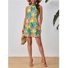 image:imageFloerns Womens Sleeveless Floral Sundress Halter Neck A Line Short DressGreen