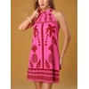 image:imageFloerns Womens Sleeveless Floral Sundress Halter Neck A Line Short DressHot Pink Heart