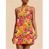 image:imageFloerns Womens Sleeveless Floral Sundress Halter Neck A Line Short DressOrange