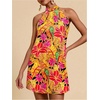 image:imageFloerns Womens Sleeveless Floral Sundress Halter Neck A Line Short DressOrange