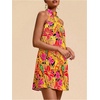 image:imageFloerns Womens Sleeveless Floral Sundress Halter Neck A Line Short DressOrange
