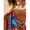 image:imageFloerns Womens Sleeveless Floral Sundress Halter Neck A Line Short DressOrange Red Multi