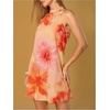 image:imageFloerns Womens Sleeveless Floral Sundress Halter Neck A Line Short DressOrange and Pink