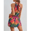 image:imageFloerns Womens Sleeveless Floral Sundress Halter Neck A Line Short DressPink Multi