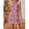 image:imageFloerns Womens Sleeveless Floral Sundress Halter Neck A Line Short DressRed Multi