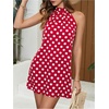 image:imageFloerns Womens Sleeveless Floral Sundress Halter Neck A Line Short DressRed Polka Dots