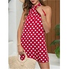 image:imageFloerns Womens Sleeveless Floral Sundress Halter Neck A Line Short DressRed Polka Dots