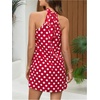 image:imageFloerns Womens Sleeveless Floral Sundress Halter Neck A Line Short DressRed Polka Dots