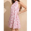 image:imageFloerns Womens Sleeveless Floral Sundress Halter Neck A Line Short DressSoft Pink