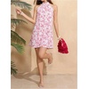image:imageFloerns Womens Sleeveless Floral Sundress Halter Neck A Line Short DressSoft Pink
