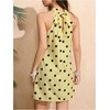 image:imageFloerns Womens Sleeveless Floral Sundress Halter Neck A Line Short DressYellow Polka Dots