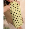 image:imageFloerns Womens Sleeveless Floral Sundress Halter Neck A Line Short DressYellow Polka Dots
