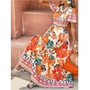 image:imageFloerns Womens Summer Tropical Floral Dresses Flutter Sleeve Vacation Tiered A Line Long DressBurnt Orange
