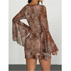 image:imageFloerns Womens Western Cowgirl Bell Sleeve Boho Country Floral Mini DressBrown