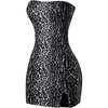 image:imageFloerns Womens Leopard Print Sleeveless Tube Top Club Dress Split Bodycon Mini DressBlack