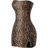 image:imageFloerns Womens Leopard Print Sleeveless Tube Top Club Dress Split Bodycon Mini DressBrown