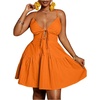 image:imageFloerns Womens Plus Size Tie Knot Front Criss Cross Ruffle Hem Cami ALine Mini DressOrange
