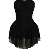 image:imageFloerns Womens Plus Size Y2k Mesh Strapless Mini DressBlack