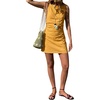 image:imageFloerns Womens Twist Front Summer Dresses Sleeveless Lace Up Ruched Beach Vacation Mini DressYellow