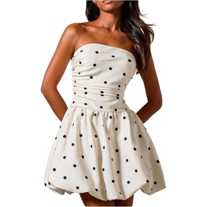 image:imageFloerns Womens Cute Summer Polka Dots Strapless Tube Mini DressesWhite