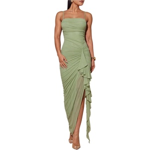 image:imageFloerns Womens Elegant Mesh Ruched Ruffle Wedding Guest Cocktail DressesMint Green