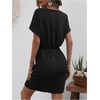 image:imageFloerns Women Cocktail Wrap Deep V Neck Dolman Sleeve Summer Short DressesBlack