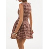 image:imageFloerns Womens Gingham Sundress Tie Shoulder Flared Hem A Line DressesRed