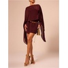 image:imageFloerns Womens Mesh Elegant Mini Dresses Boat Neck Cape Sleeve Cocktail Party DressRed