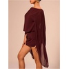 image:imageFloerns Womens Mesh Elegant Mini Dresses Boat Neck Cape Sleeve Cocktail Party DressRed