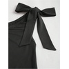 image:imageFloerns Womens Off The Shoulder Metal Floral Layered Hem Mini DressesBlack