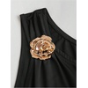 image:imageFloerns Womens Off The Shoulder Metal Floral Layered Hem Mini DressesBlack