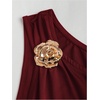 image:imageFloerns Womens Off The Shoulder Metal Floral Layered Hem Mini DressesBurgundy