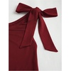 image:imageFloerns Womens Off The Shoulder Metal Floral Layered Hem Mini DressesBurgundy