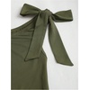 image:imageFloerns Womens Off The Shoulder Metal Floral Layered Hem Mini DressesDark Green