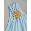 image:imageFloerns Womens Off The Shoulder Metal Floral Layered Hem Mini DressesLight Blue