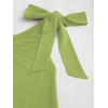 image:imageFloerns Womens Off The Shoulder Metal Floral Layered Hem Mini DressesLime Green
